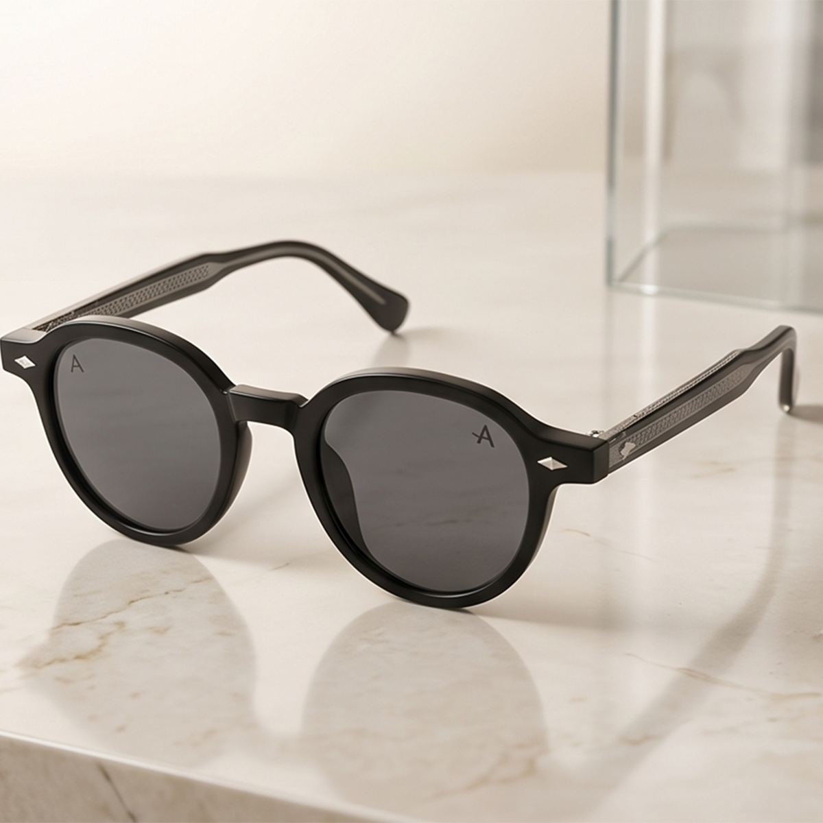 Classic Black Acetate Frame Sunglasses For Men