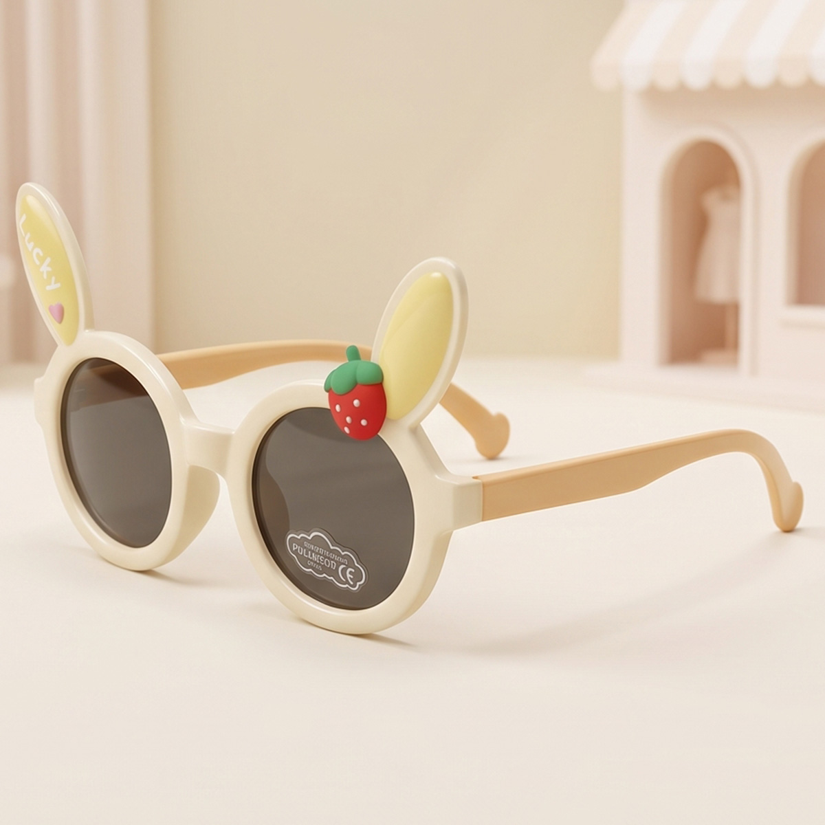 Kids Sunglasses with Bunny Ears and Strawberry Design