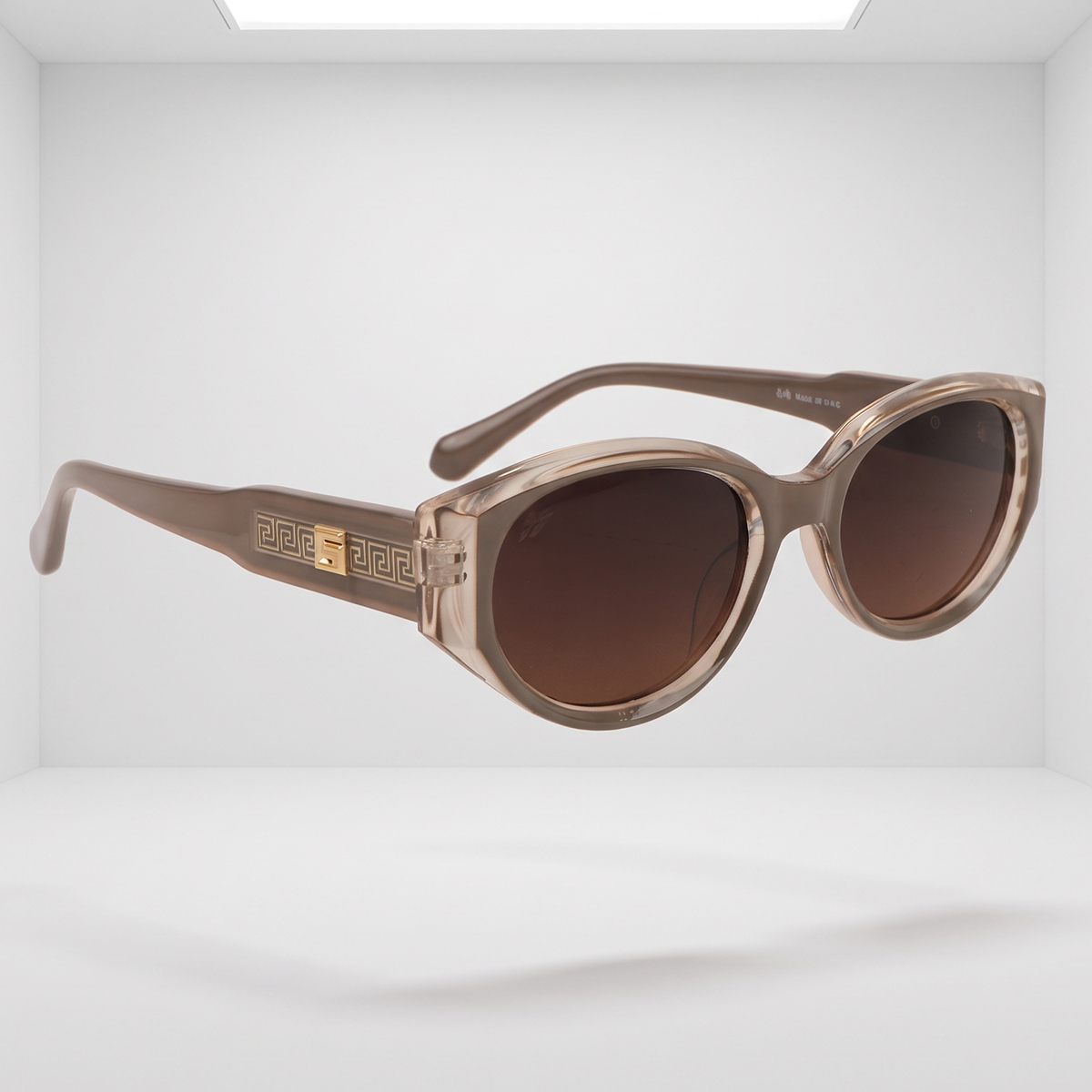 Women's Two-Tone Crystal Amber Oval Sunglasses