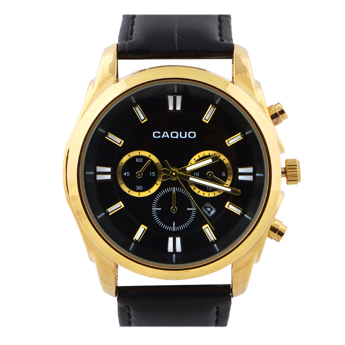 Caquo Gents Leather Strap Analog Watch