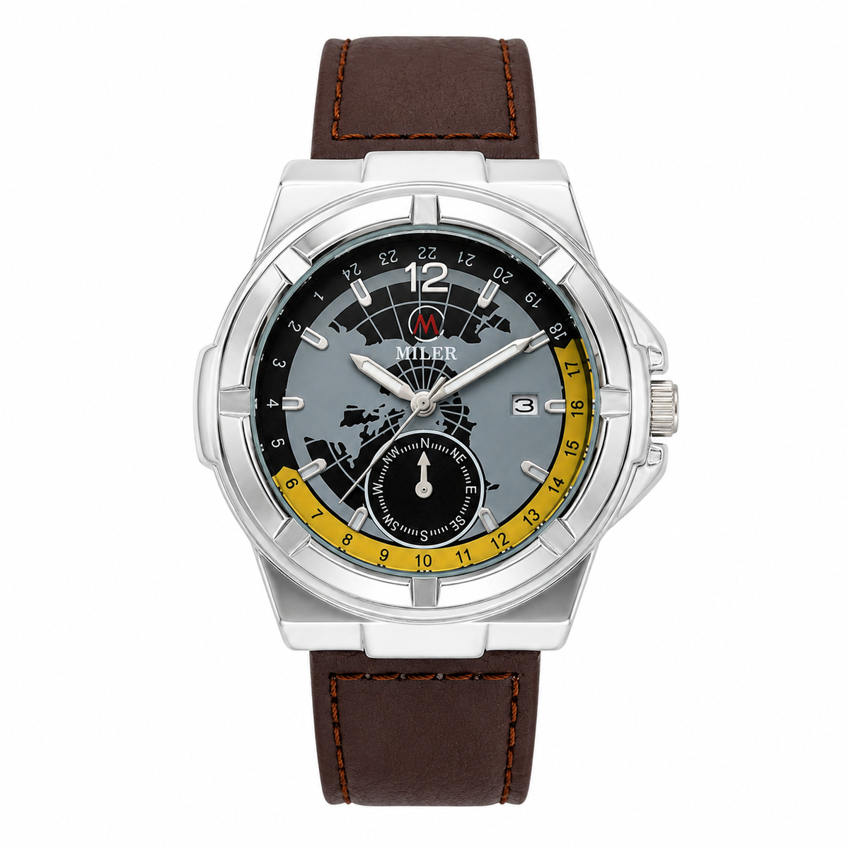 Miler World Map Dial Mens Watch