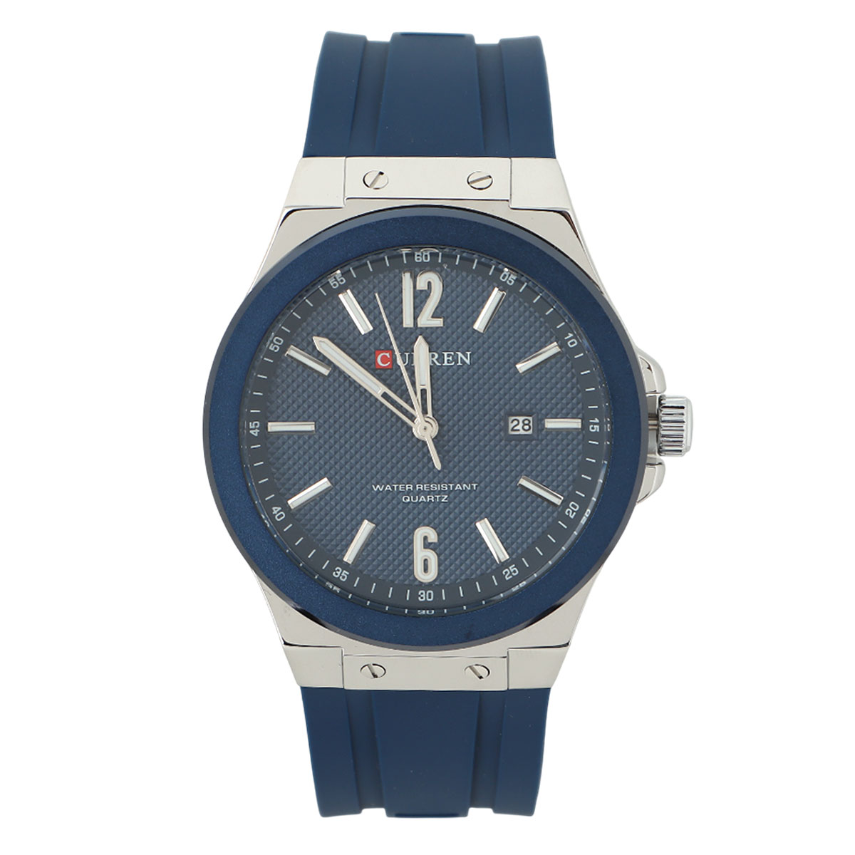 Curren Water Resistant Quartz Blue Rubber Watch For Men | رجال | ساعات رجالية | ساعات رجالية رسمية