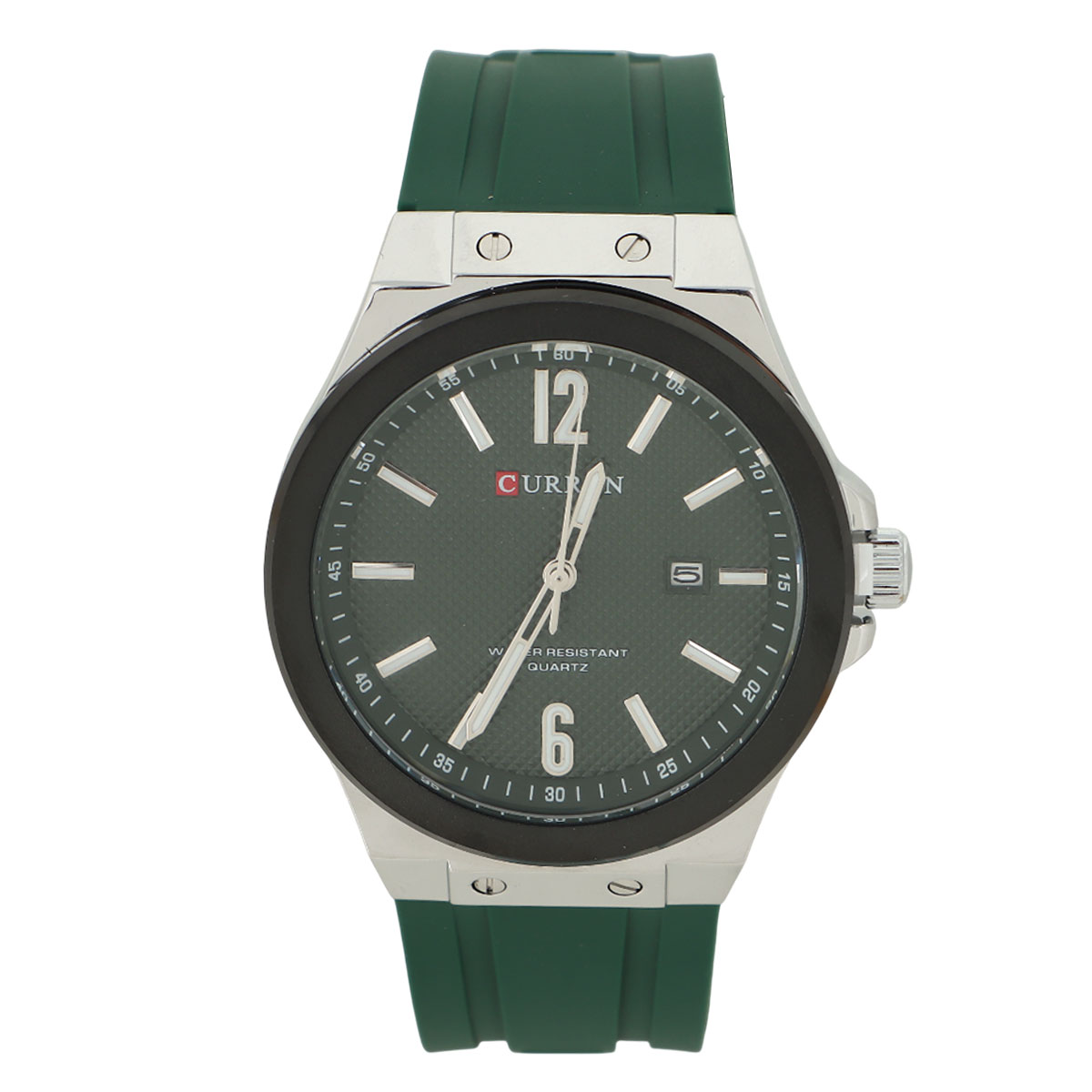 Curren Gents Rubber Quartz Watch Green Round Green | رجال | ساعات رجالية | ساعات رجالية رسمية