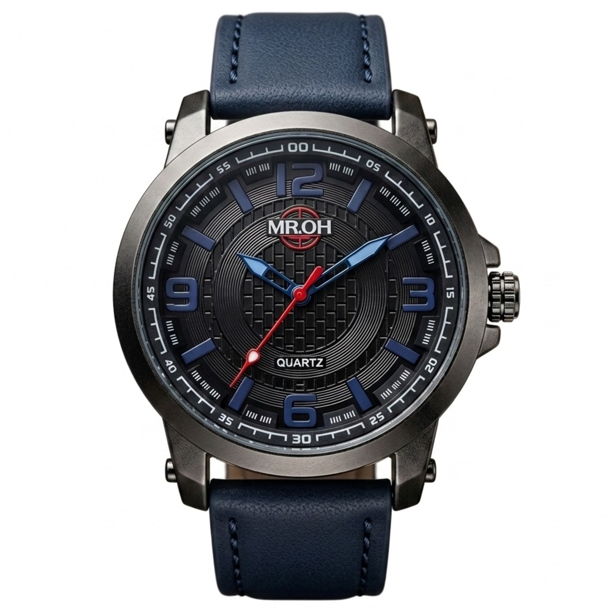 Mr Oh Mens Leather Watch Blue