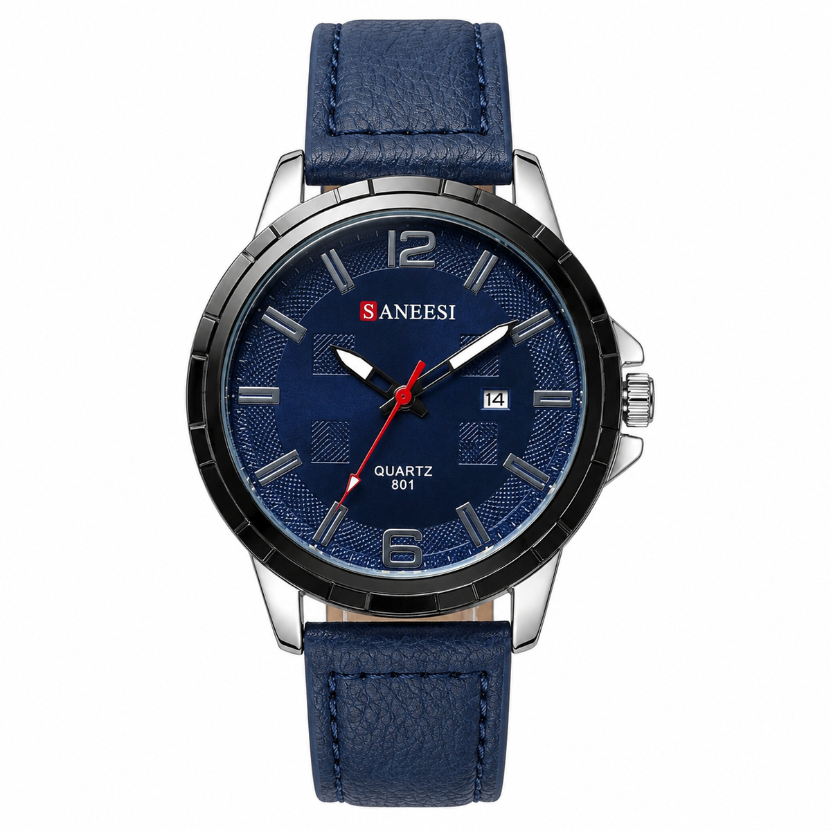 Saneesi Mens Leather Watch Blue