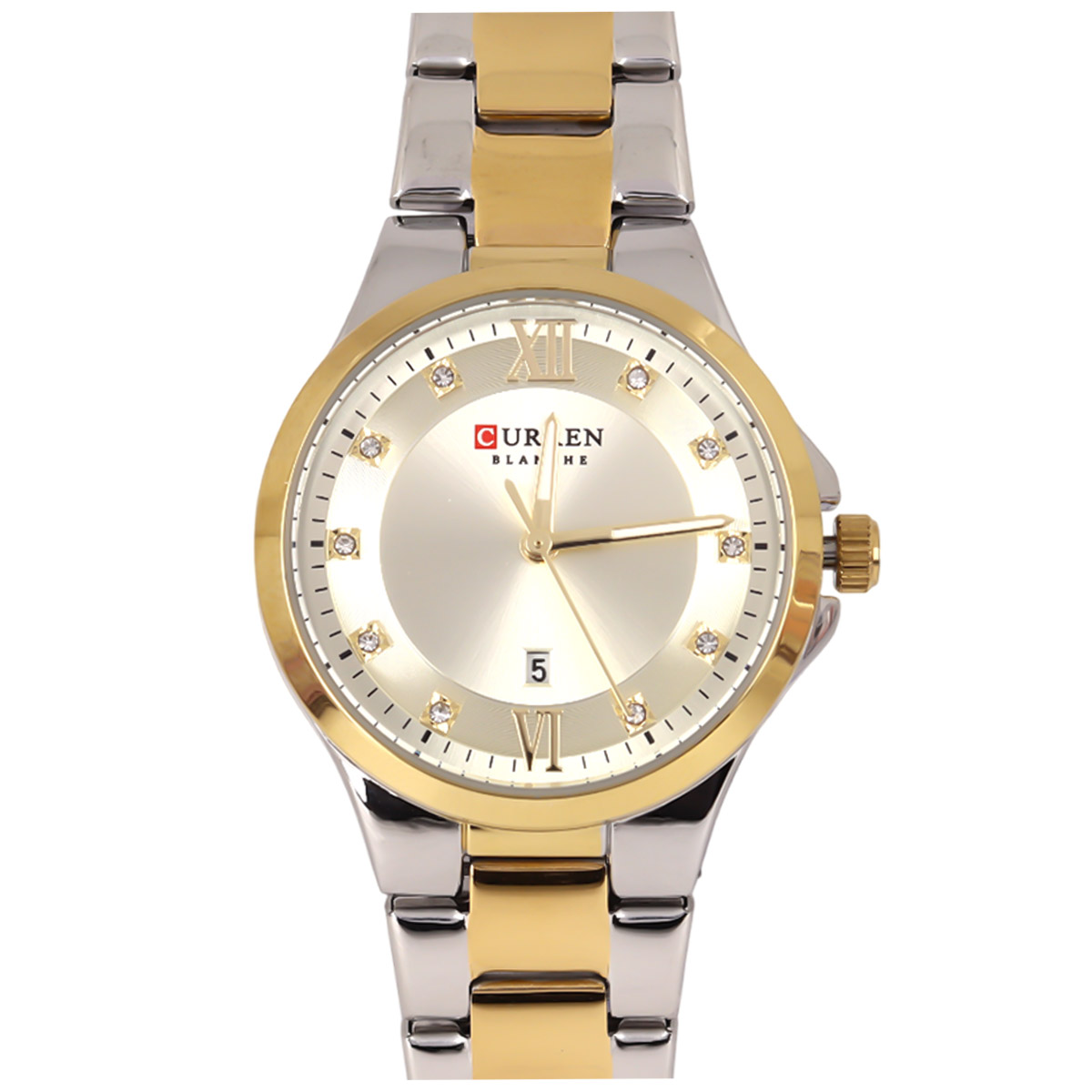 Curren Blanche Gold Metal Watch For Women