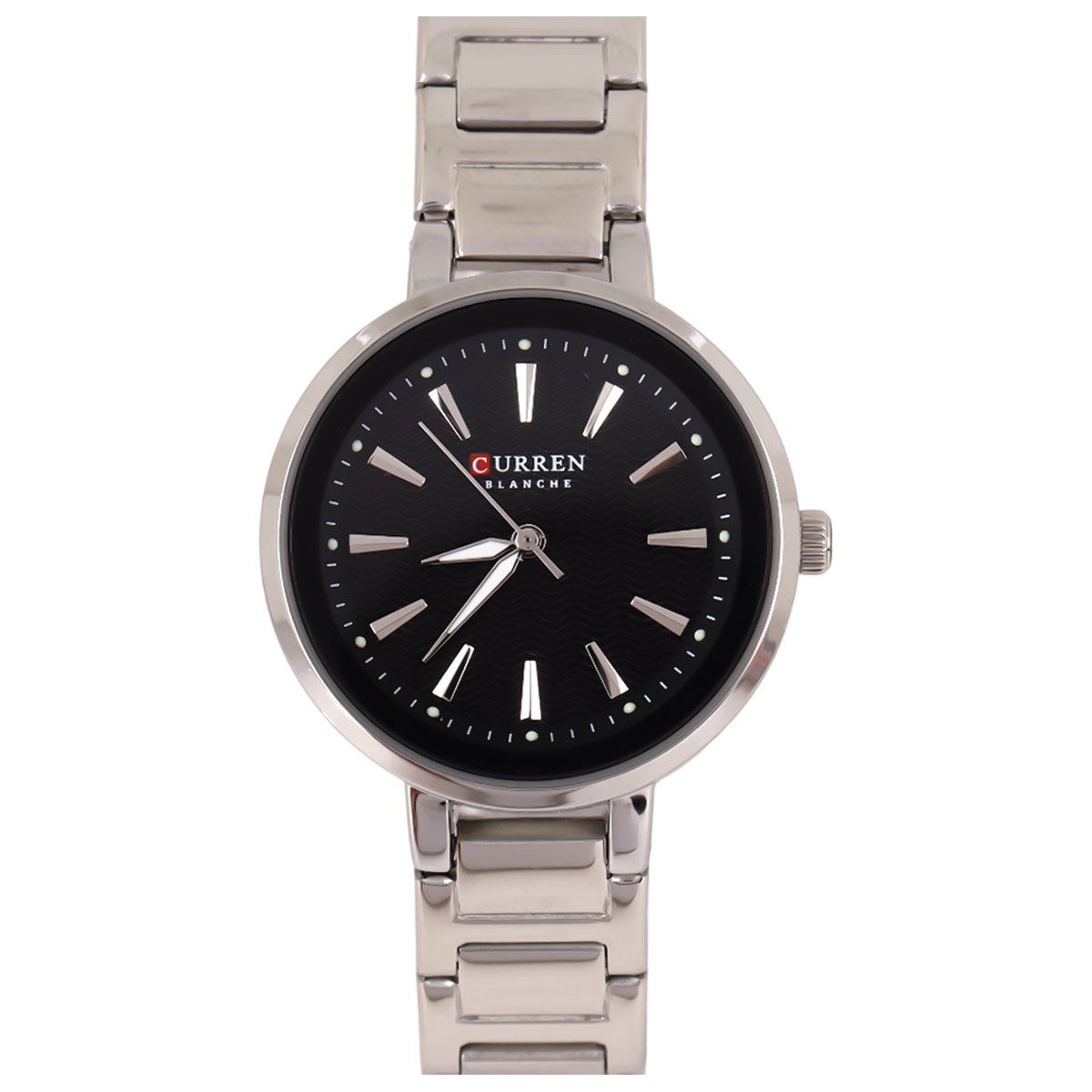 Curren Blanche Black Metal Watch For Women