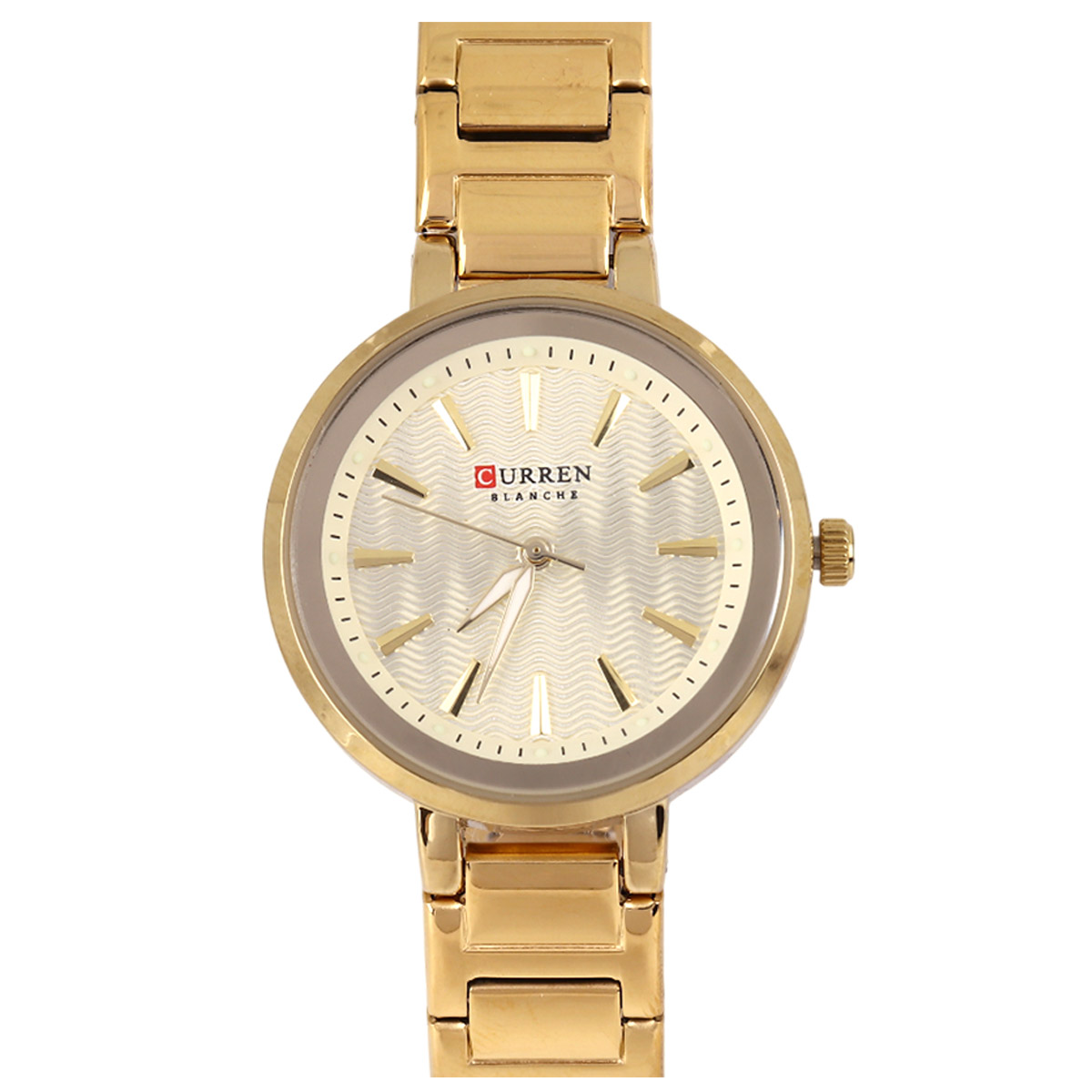 Curren Blanche Gold Metal Watch For Women