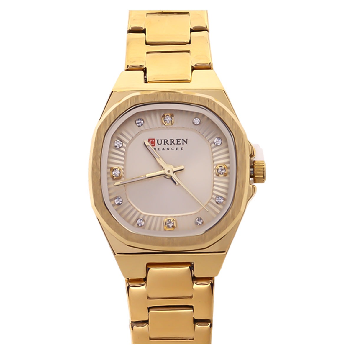 Curren Blanche Gold Metal Watch For Women