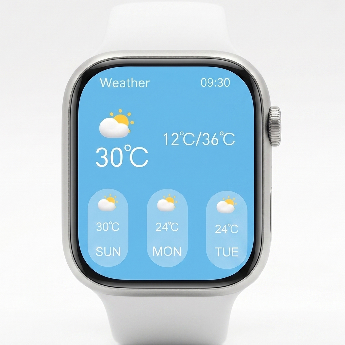 Smartwatch with White Strap