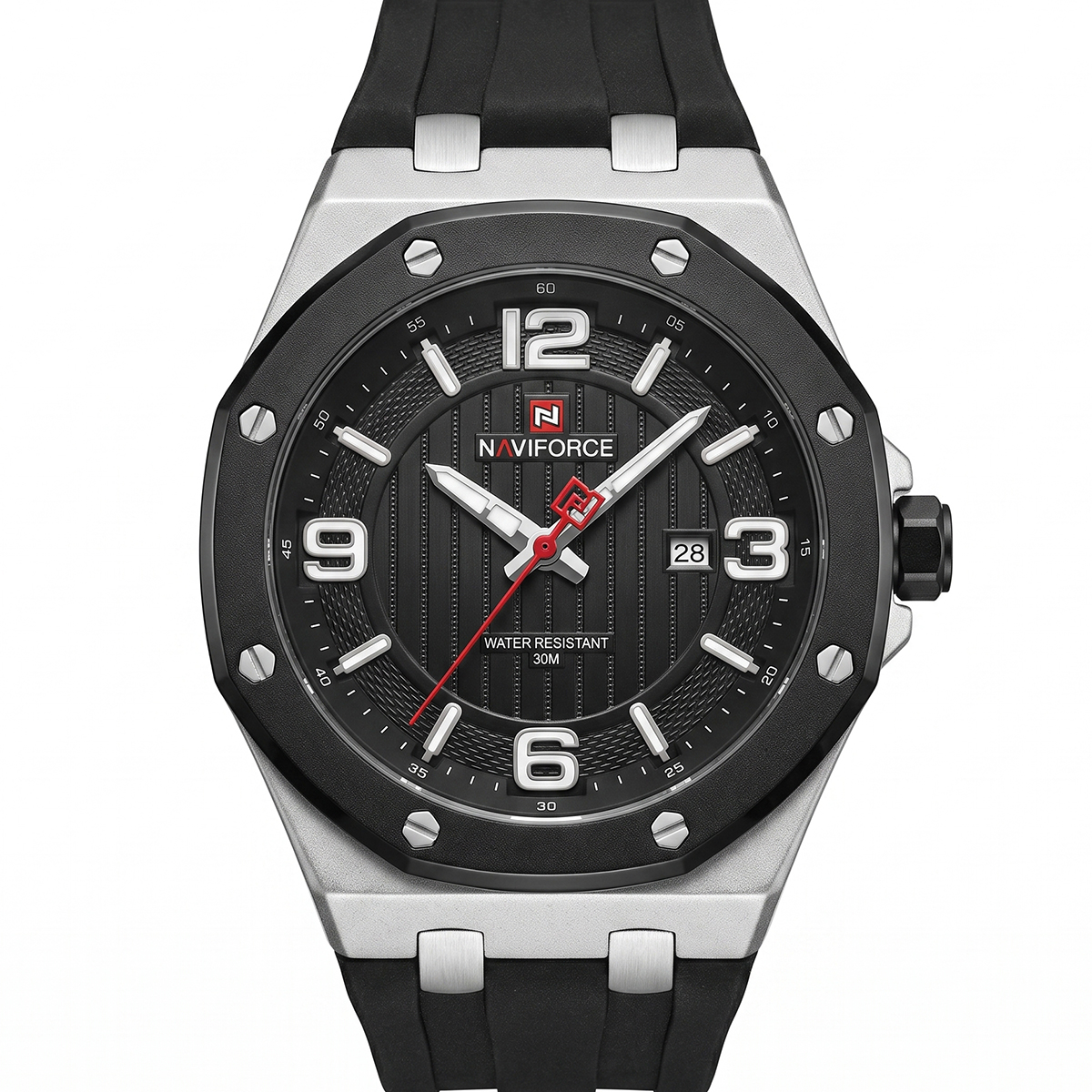 Naviforce Mens Rubber Watch NF8079-S/B/B