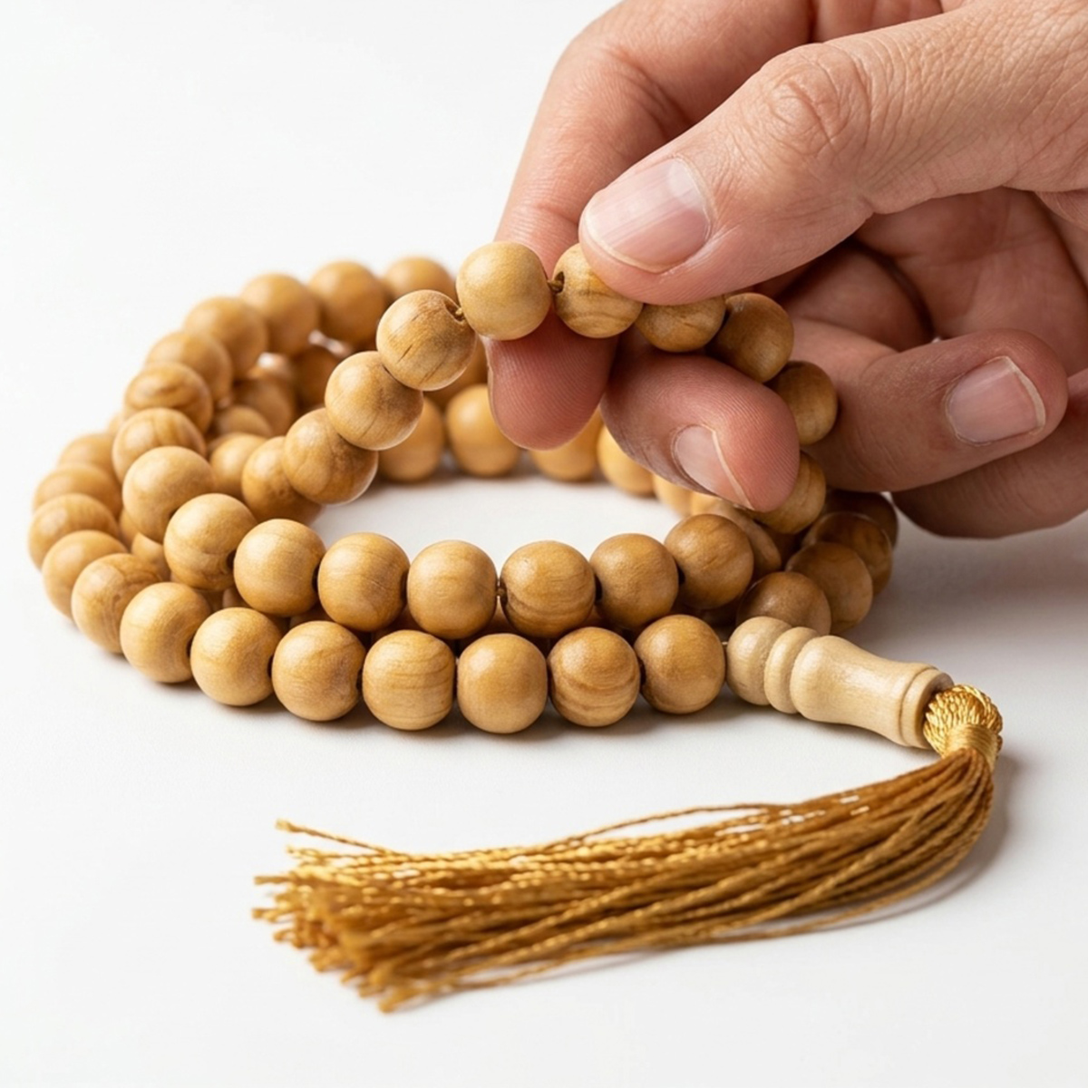 Wooden Prayer Beads With Tassel