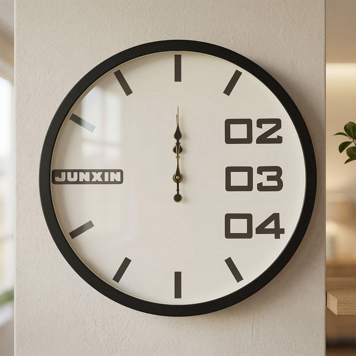 Junxin Modern Analog Wall Clock 50cm