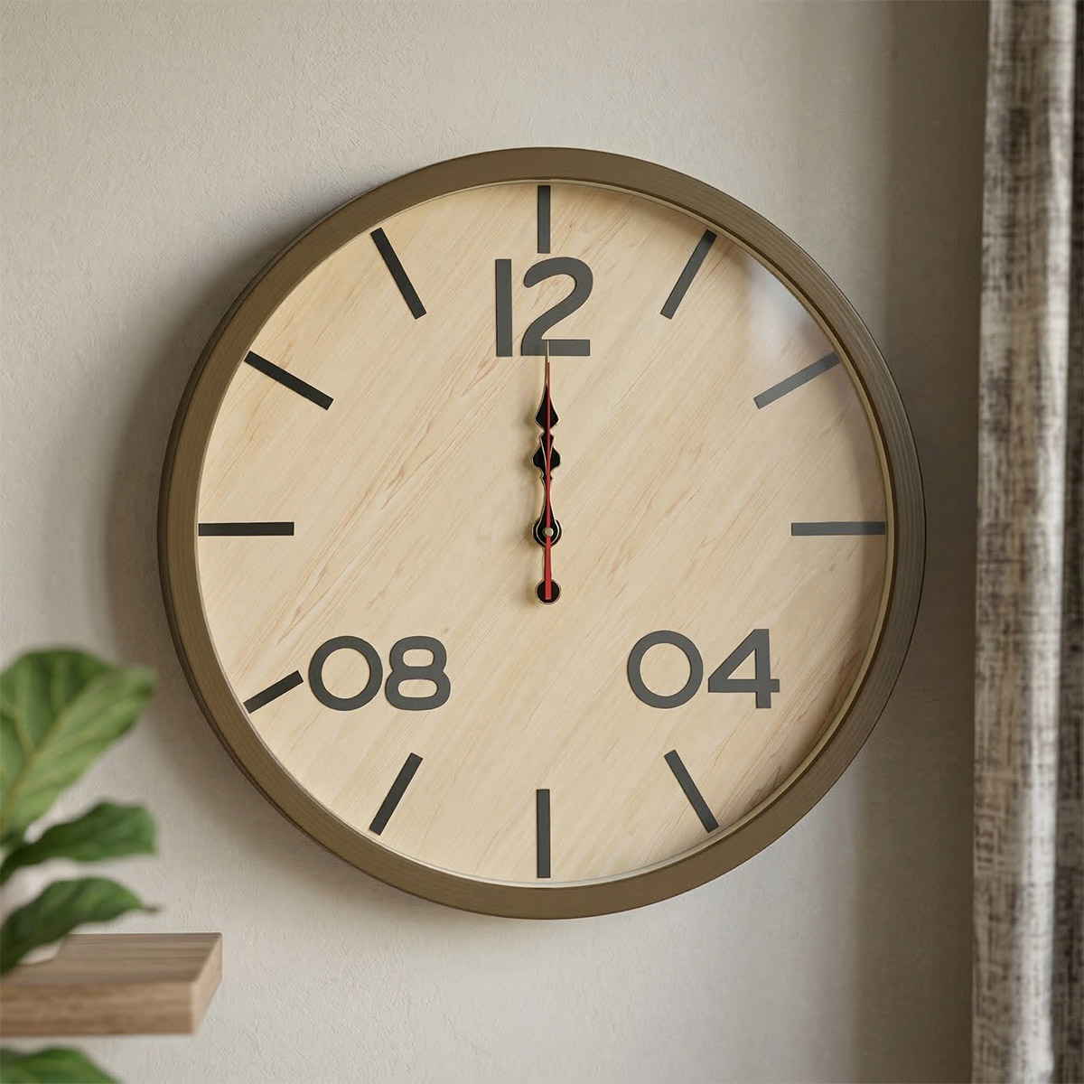 Modern Golden Finish Wall Clock 50cm