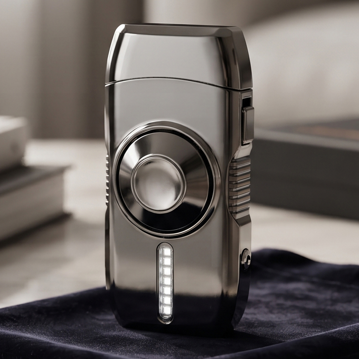 Metallic Gun Grey Body Electric & Gas Lighter