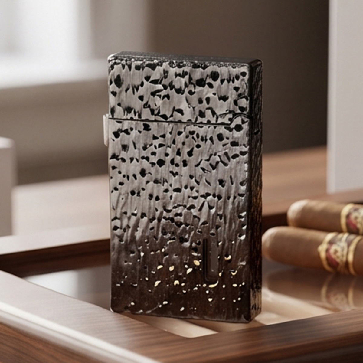 Hammered Textured Metallic Body Electric & Gas Lighter