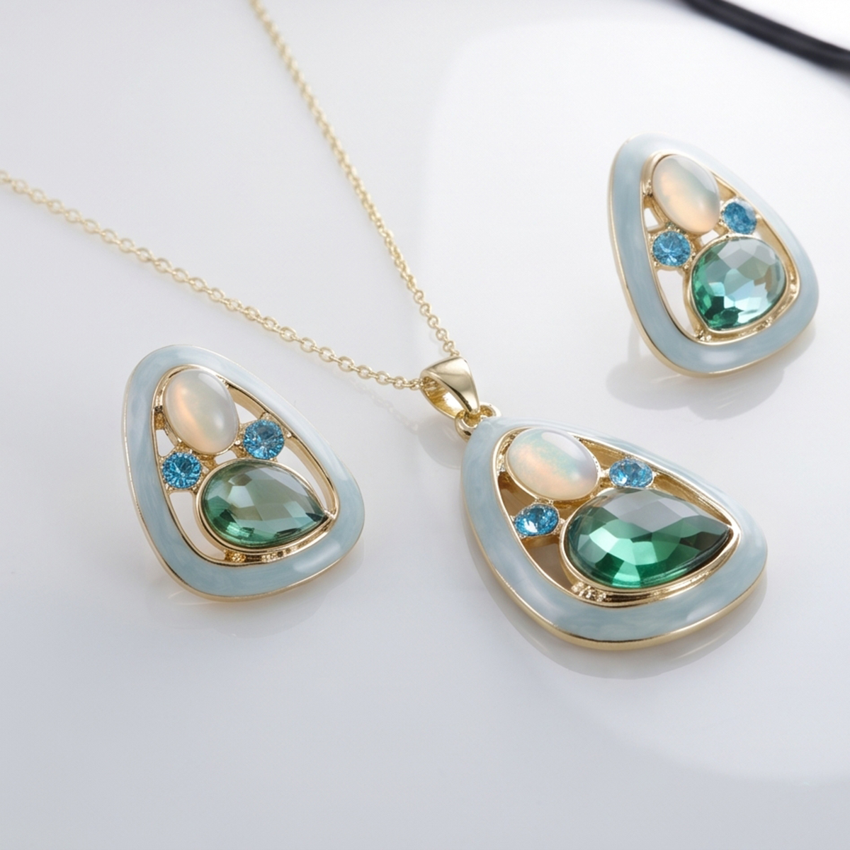 Chain Necklace Set with Earrings For Women