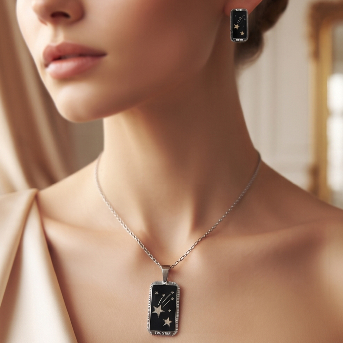 TME Star Chain Necklace and Earrings Set