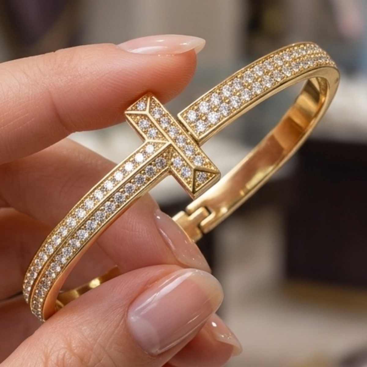 Golden And Diamond Bangle