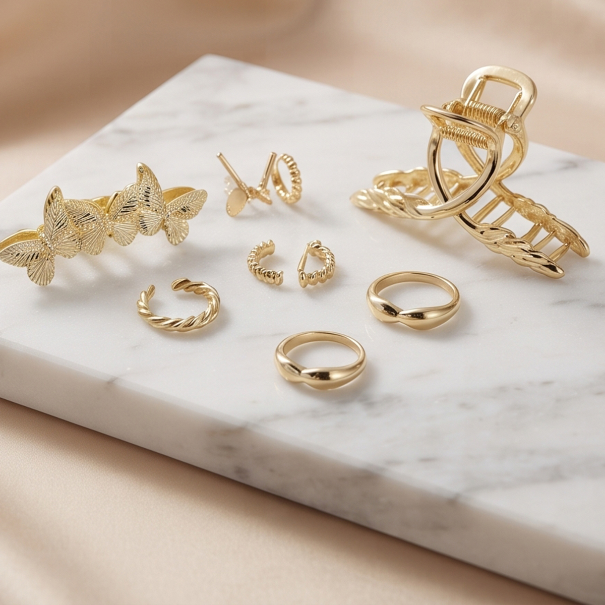 Hair Clip  And Earring Set