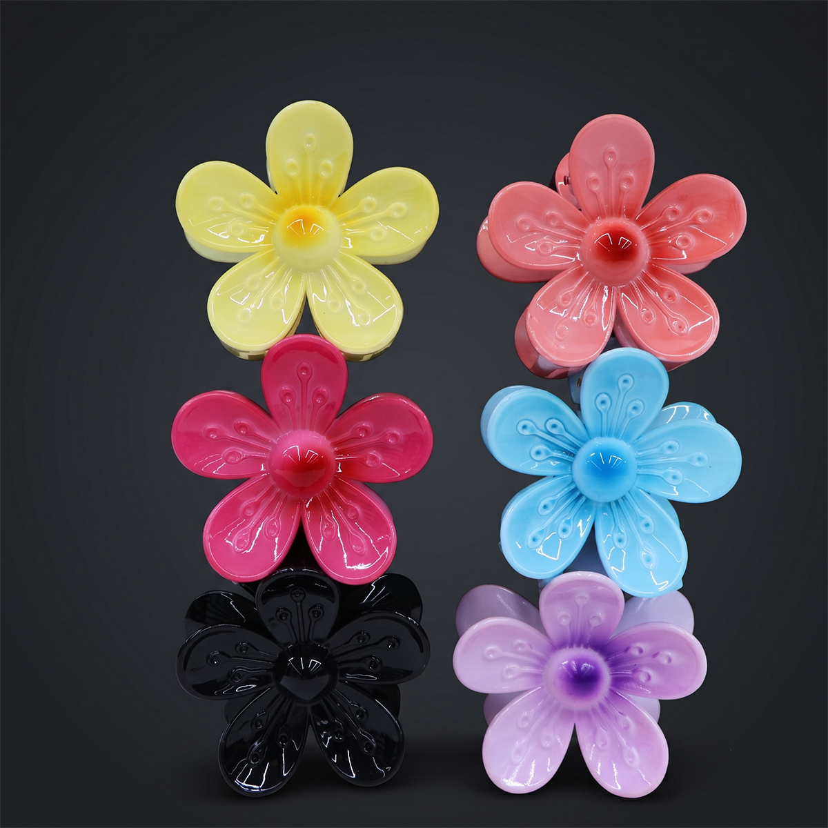 Flower Design Hair Jaw Clip Set
