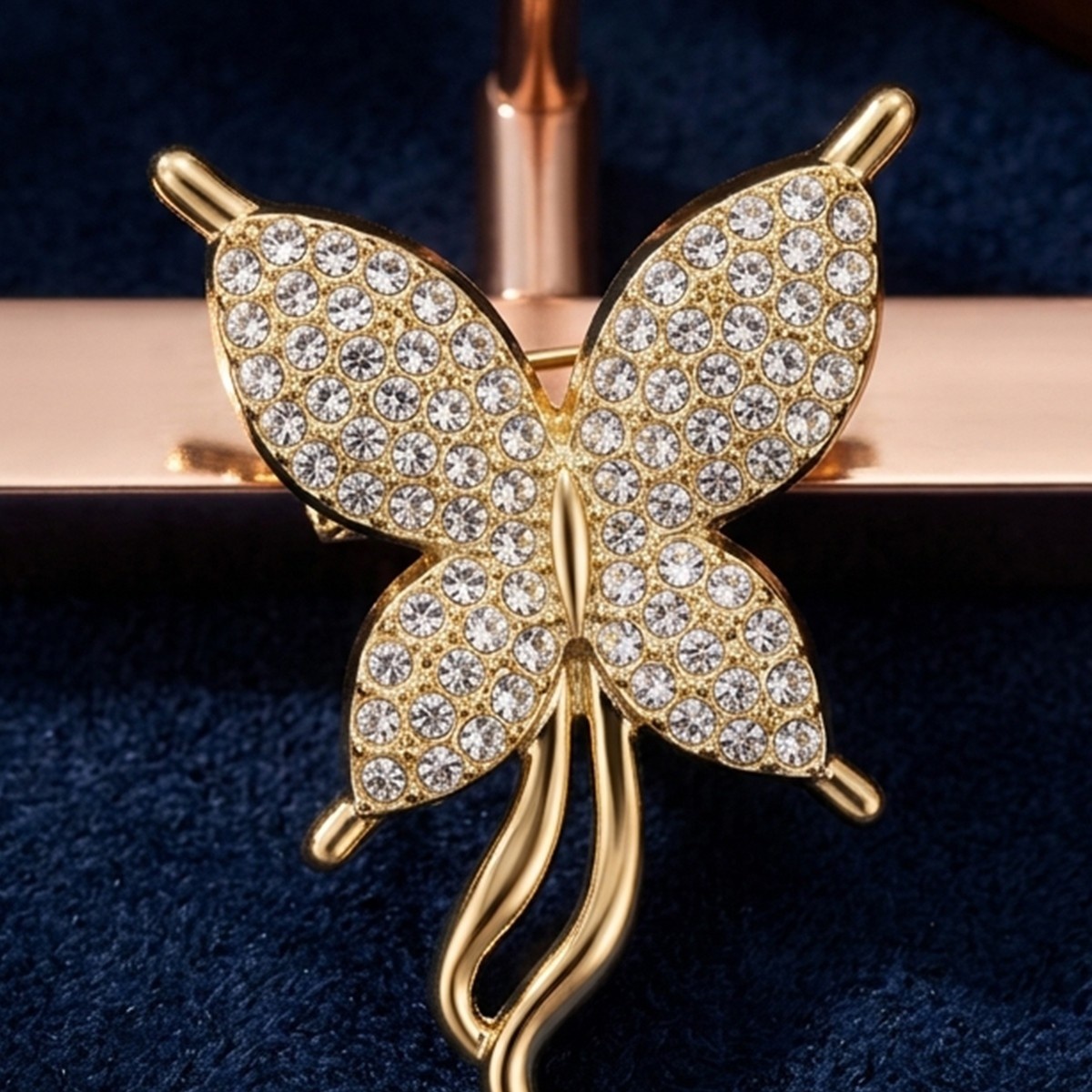 Butterfly Brooch with Crystals