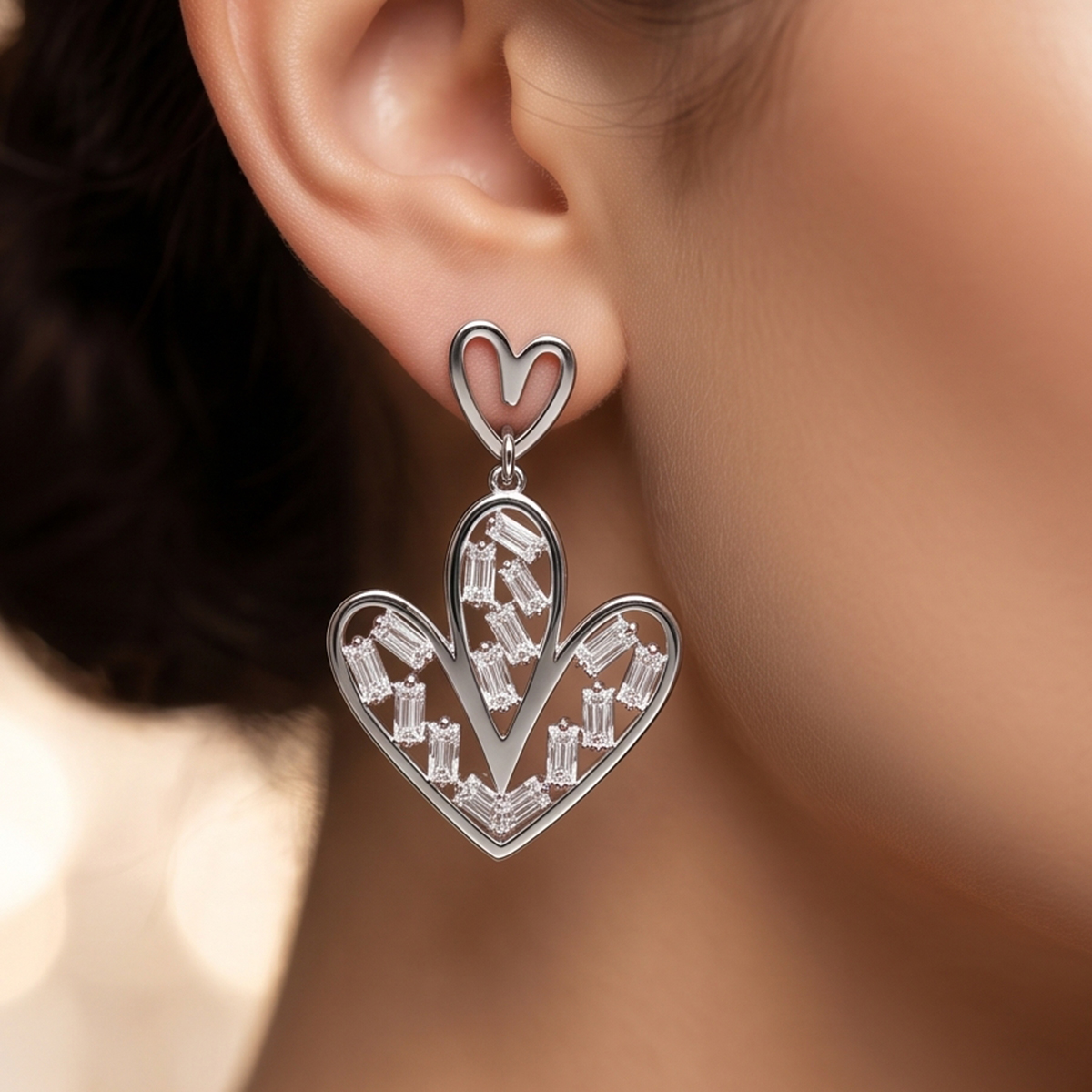 Heart-Shaped Earrings Ladies