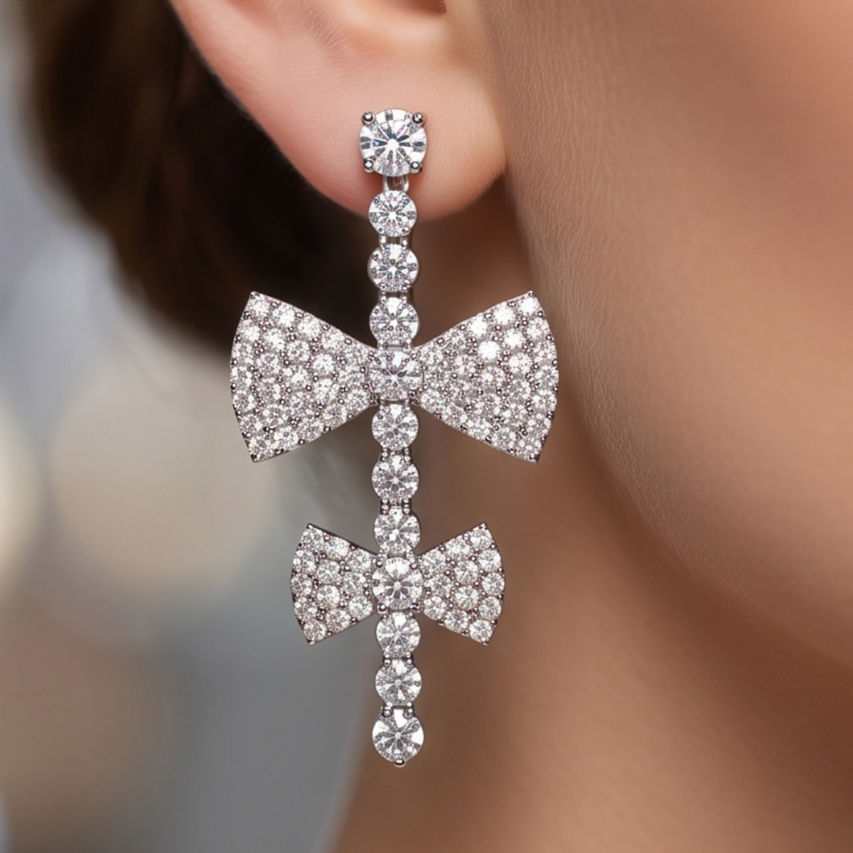 Bow Design Ladies Earrings
