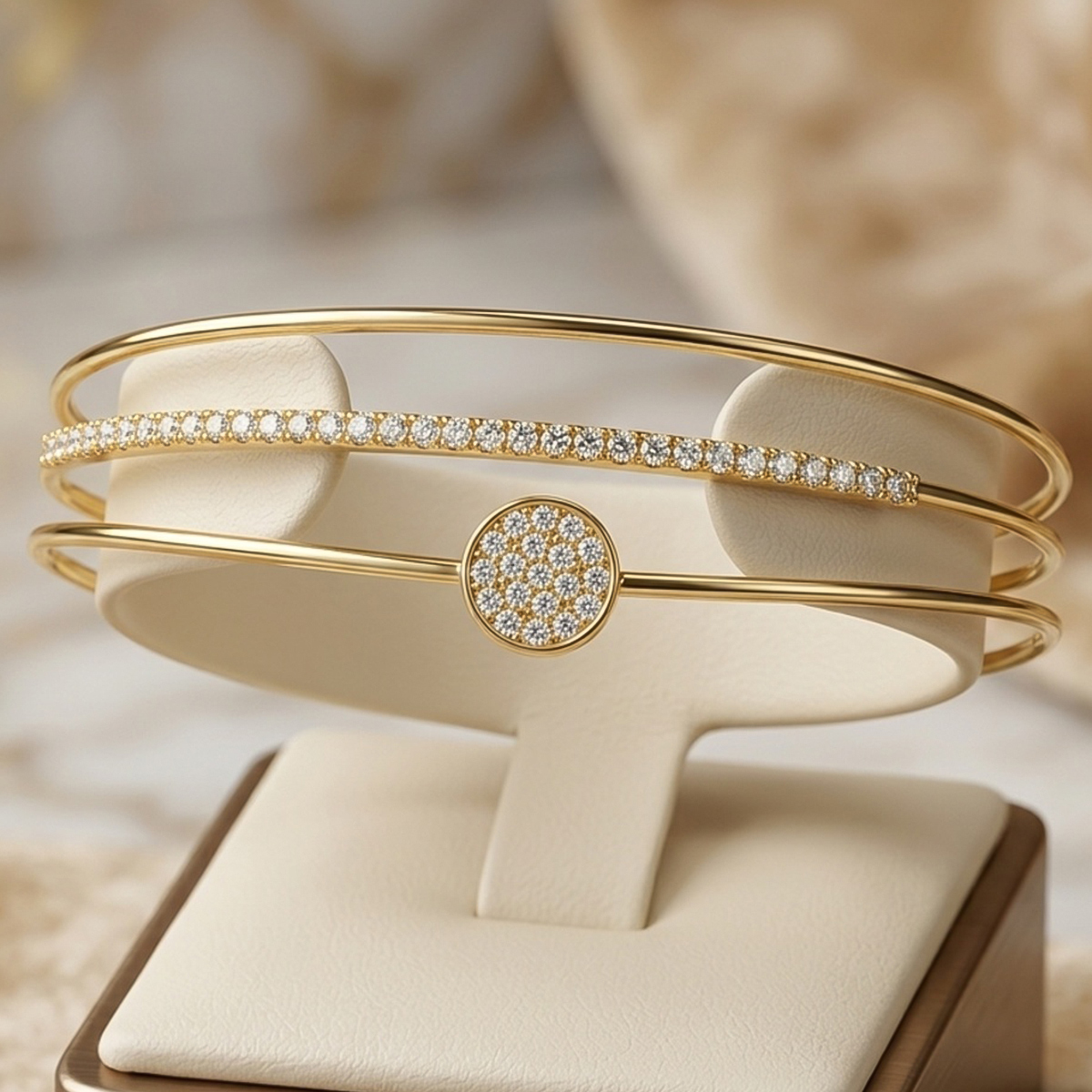 Ladies Golden-Tone Bangles