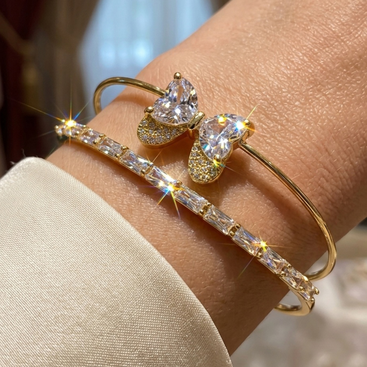 Butterfly And Crystal Ladies Bangles
