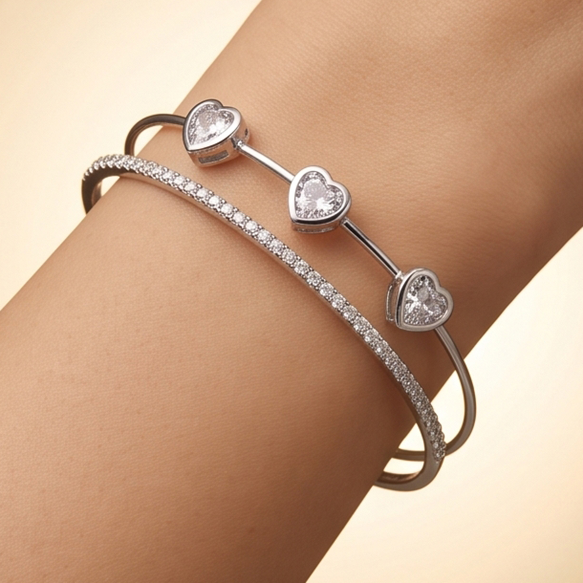 Heart Design Ladies Bangles