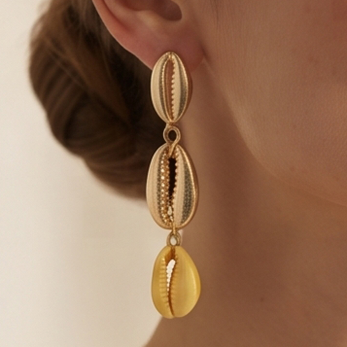 Shell Design Drop Earrings