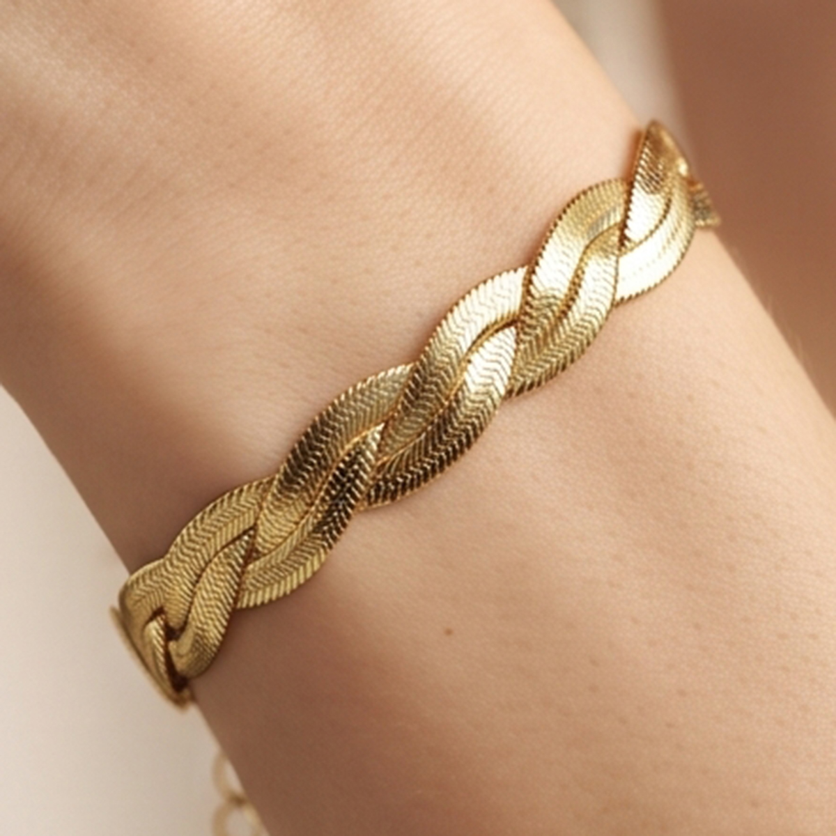 Braided Golden Bracelet For Women