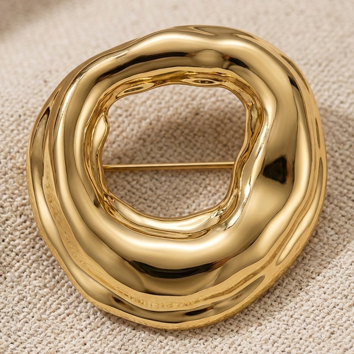 Abstract Golden-Tone Brooch