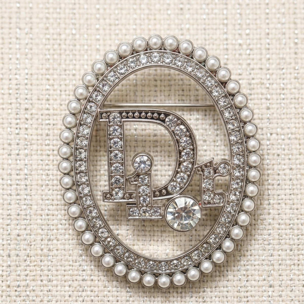 Dior Brooch with Crystals and Pearls