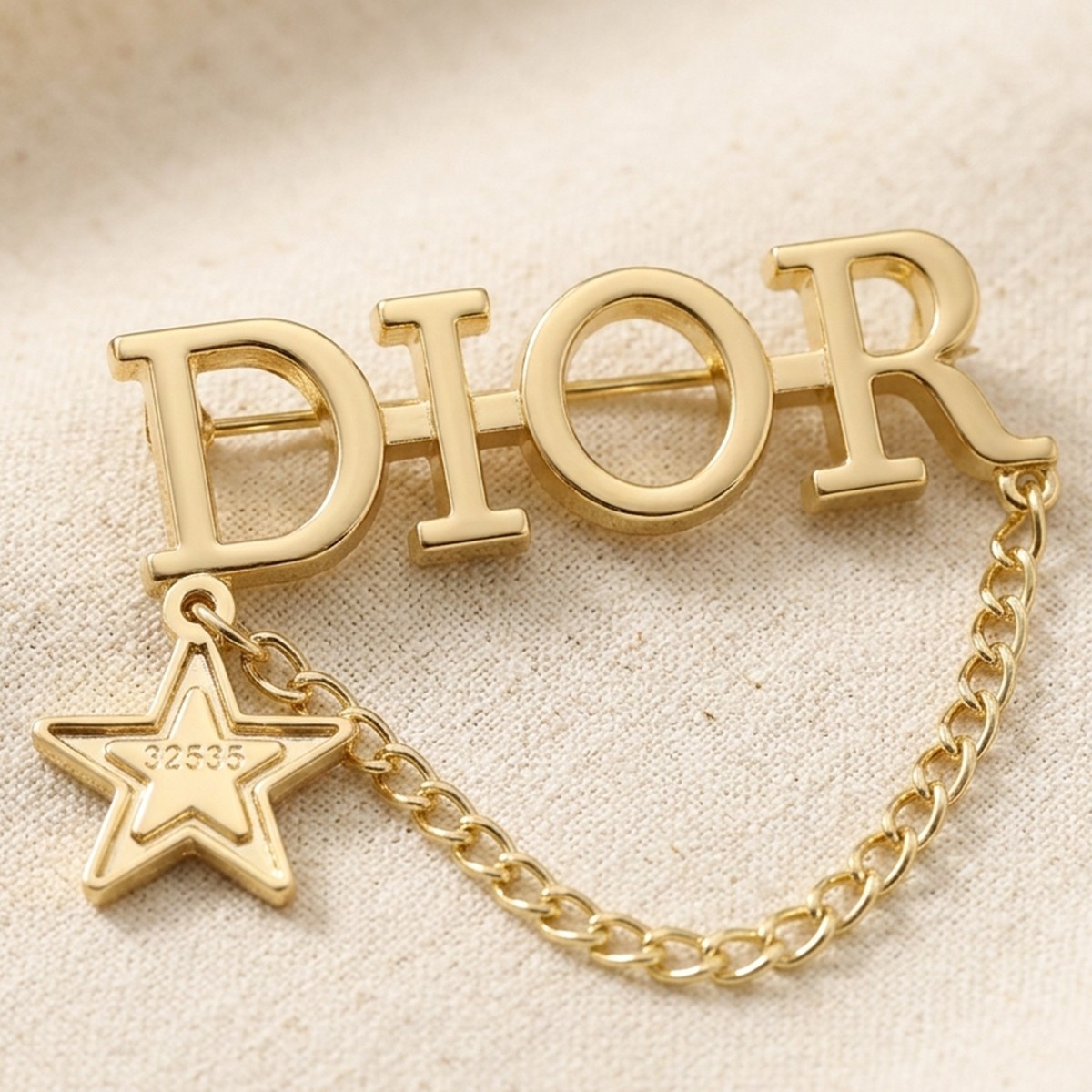 Dior Golden Brooch with Star Charm