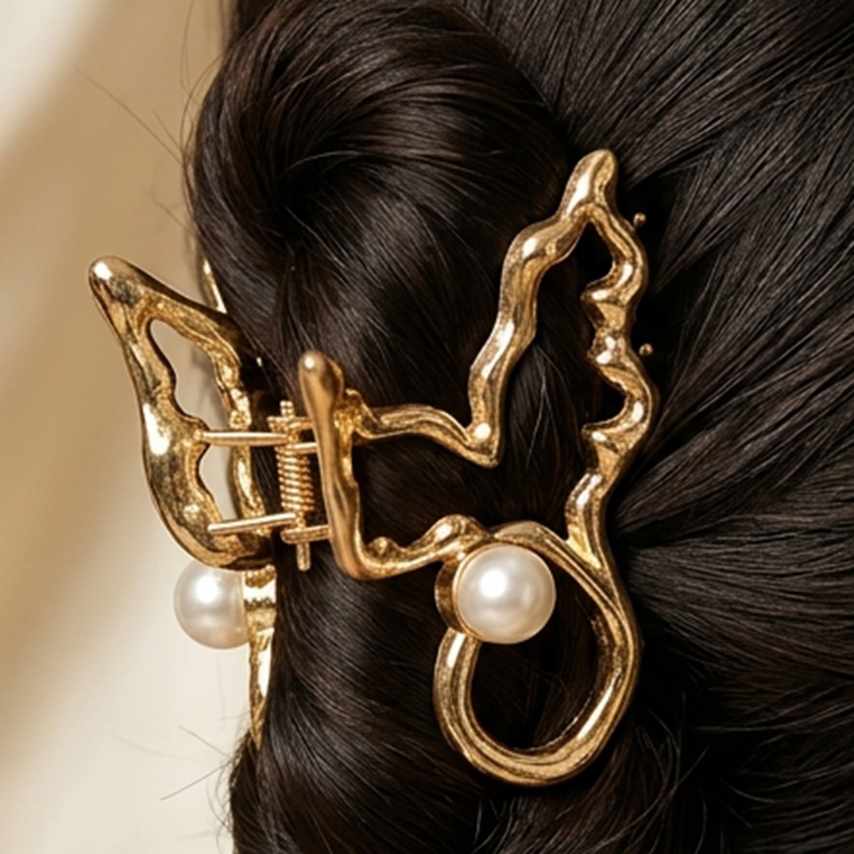 Ladies Hair Clip Golden