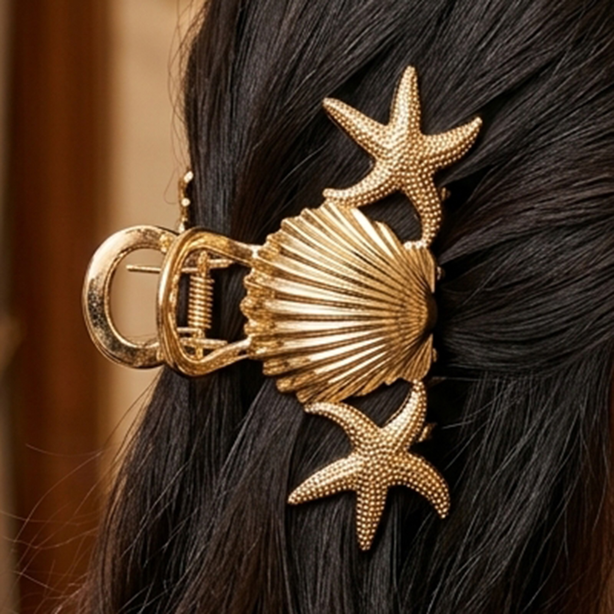 Ladies Hair Clip Golden