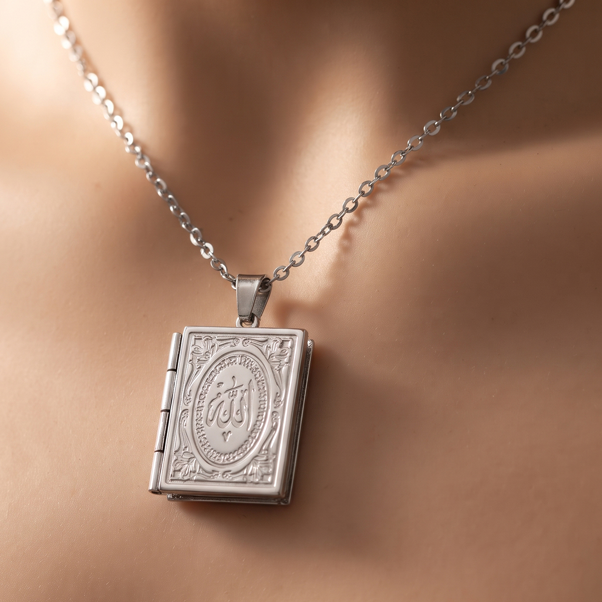 Islamic Allah Quran Book Locket Necklace