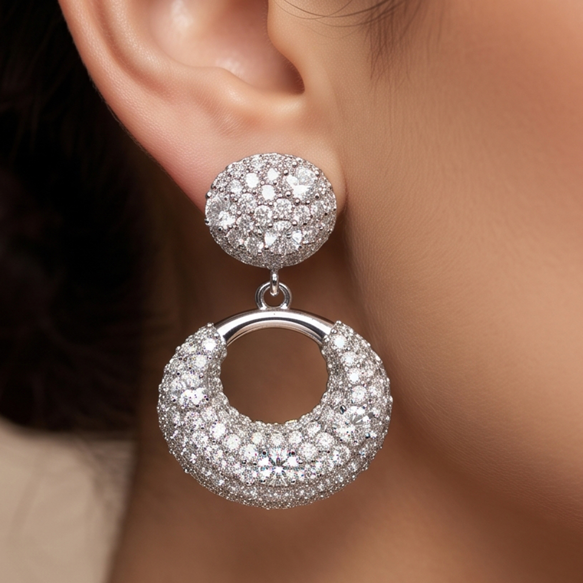 Crystal Pave Drop Earrings