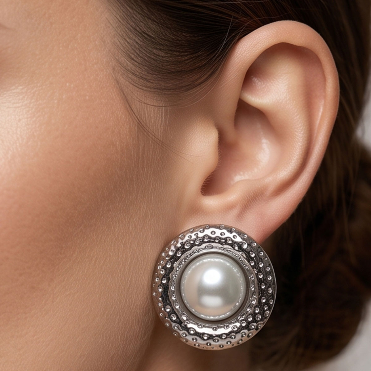 Ladies Earrings Pearl Stud