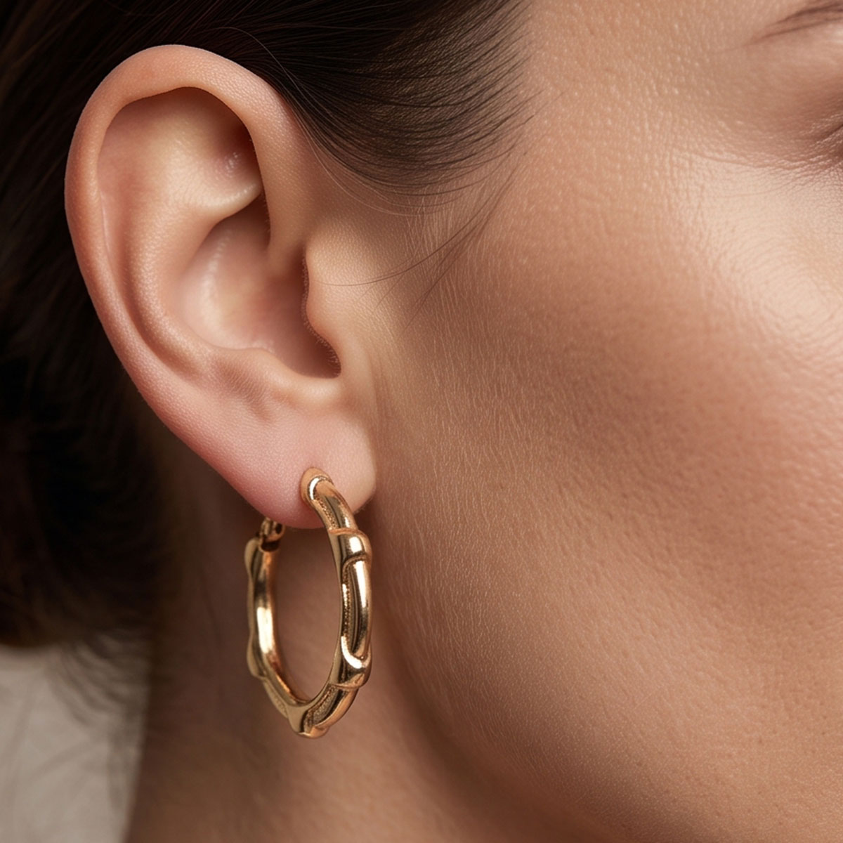 Ladies Hoop Earrings Gold