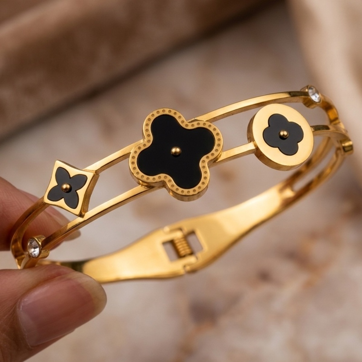 Ladies Bangle Golden And Black