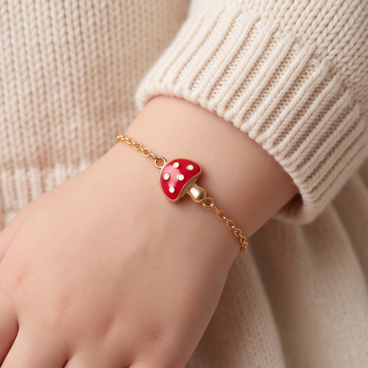 Kids Mushroom Charm Bracelet