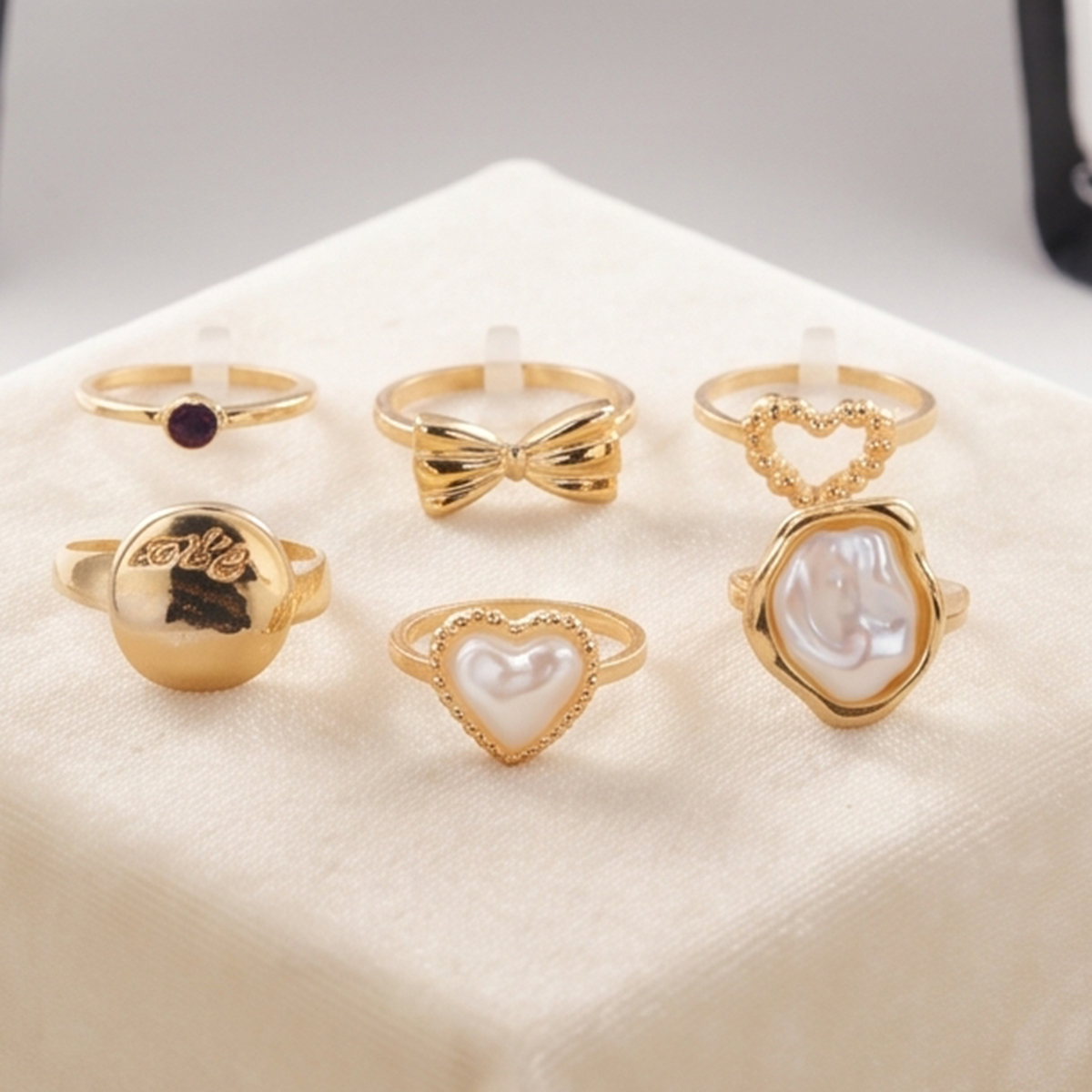 Women's Coquette Golden Ring Stack Set
