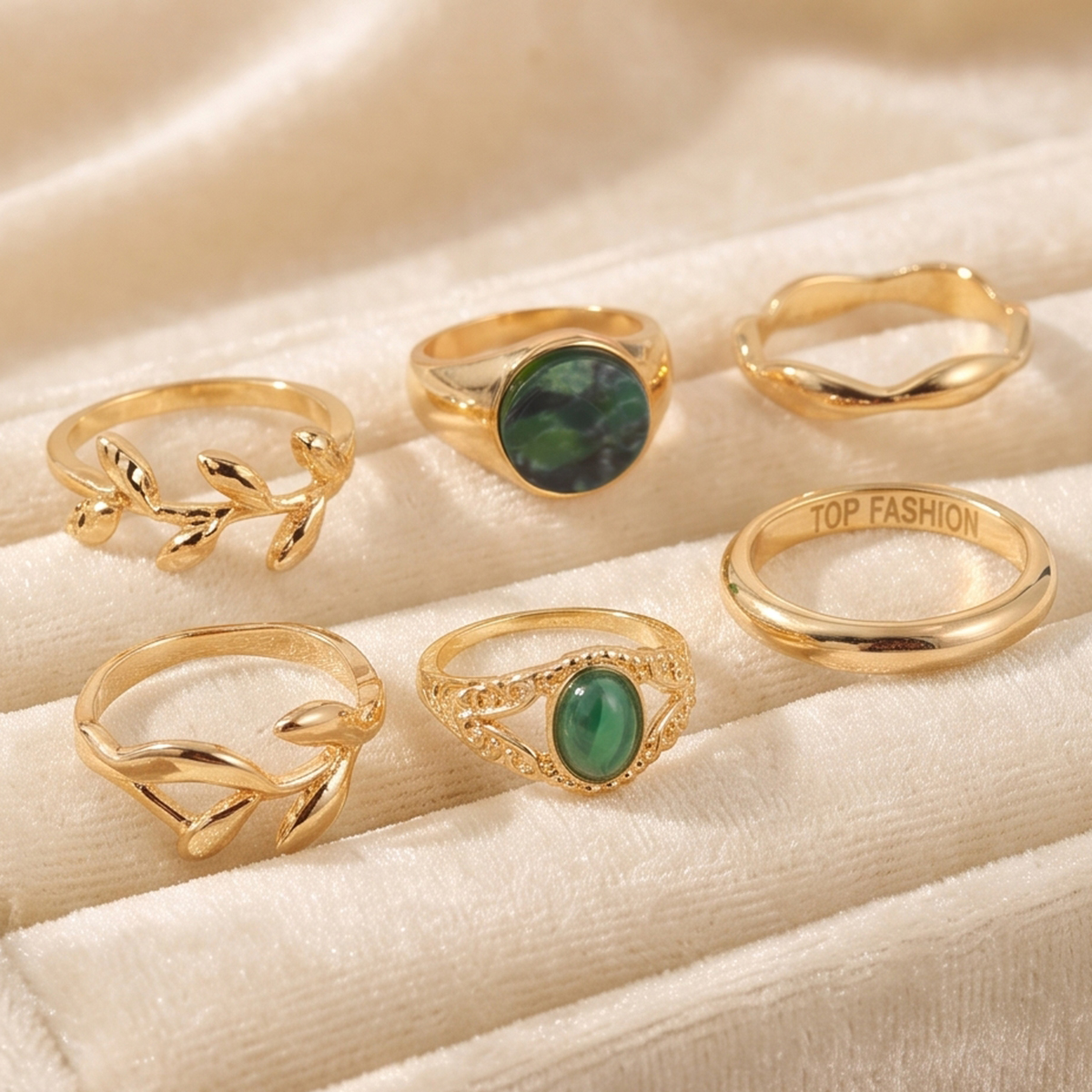 Women's Top Fashion Gold-Tone Finger Ring Set