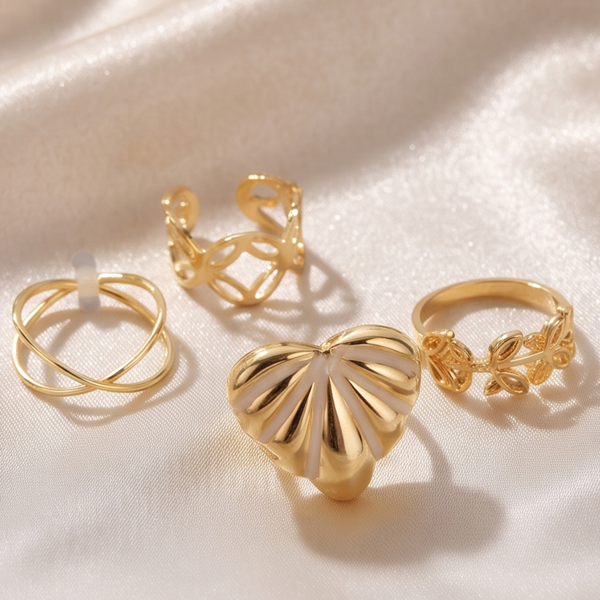 Gold-Tone Ring Stack Set