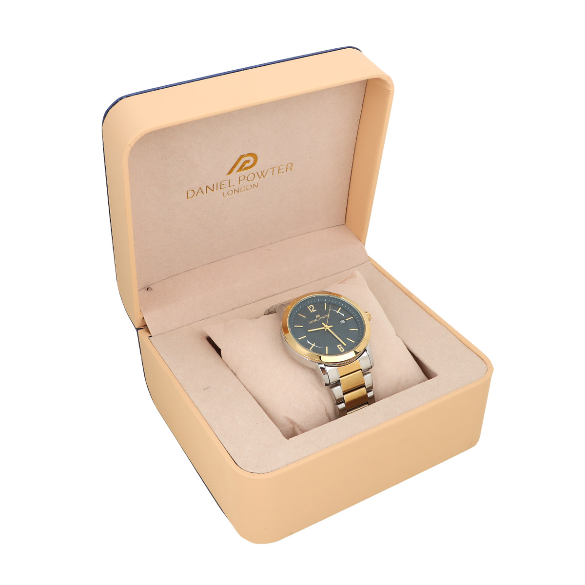 Daniel Powter Women's Luxury Watch Gold Blue Dial With Two Tone Stainless Steel Strap W-1034