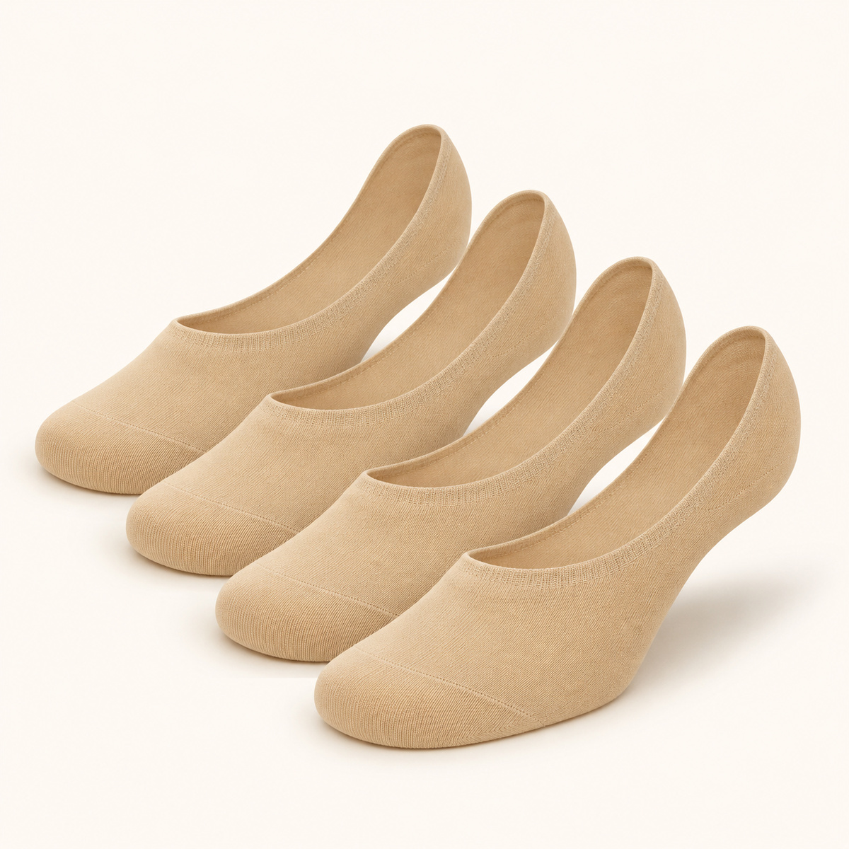 Ladies Foot Cover 4 Pieces Set Beige Free Size