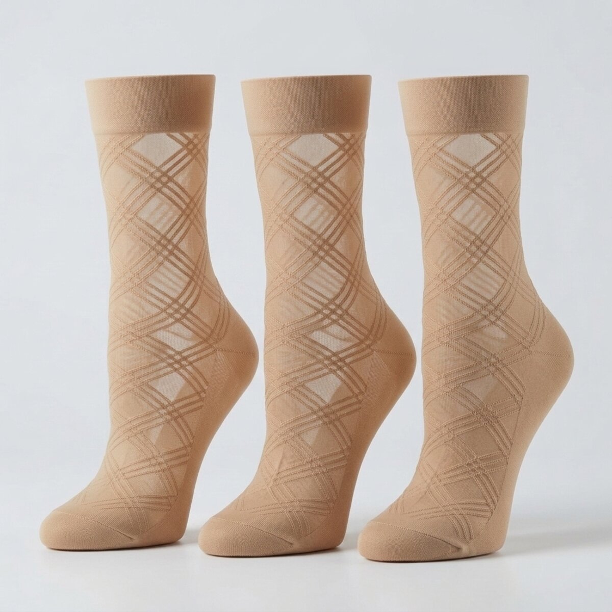 Ladies Stocks 3 Pieces Brown Free Size